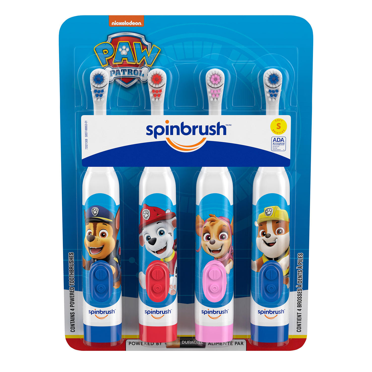 Spinbrush Kid's Paw Patrol Battery Toothbrush, 4 pk.